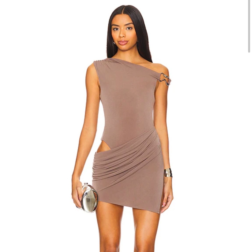 NBD Arleth Mini Dress in Taupe